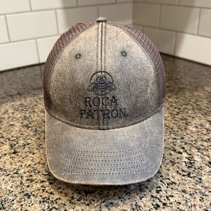 Roca Patrón AHEAD Trucker Hat Strap Back Distressed Brown Grey Classic Cut